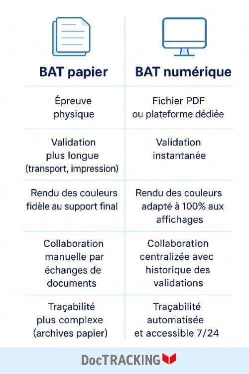 infographie : bon à tirer papier versus BAT en ligne